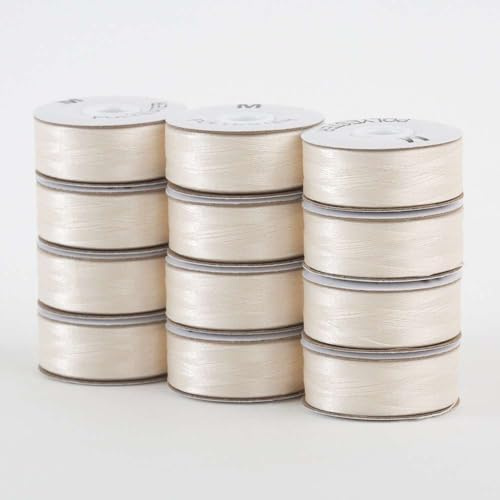 SuperBobs Polyester Bobbin 12pk M-Style Off White