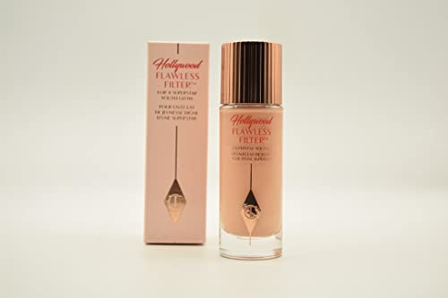 Charlotte Tilbury Hollywood Flawless Filter – Mehrzweck-Make-up-Primer, Teint-Booster und leuchtender flüssiger Highlighter mit transparenter Abdeckung – glättet und verwischt die Haut – 3 Fair