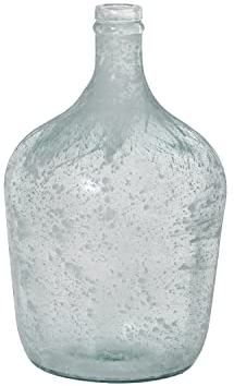 Jarron de Vidrio Reciclado con Forma de garrafa de 4l en Blanco 18x30cm