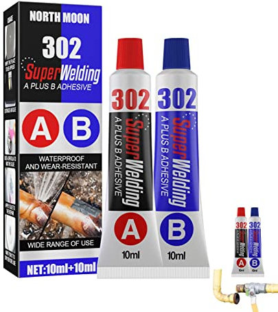 Colle de coulée, remplissage de réparation de métal de 9 cm, colle résistante aux hautes températures, soudure liquide pour réparer toutes les surfaces, façonner, battre, polir et percer,