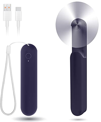 Venforze Mini-Handheld Fan, tragbarer Ventilator, leise, wiederaufladbar, mit 3 Geschwindigkeitsstufen [12 – 24 Stunden Nutzung], USB-Taschenventilator, für Reisen, Zuhause und Dunkelblau