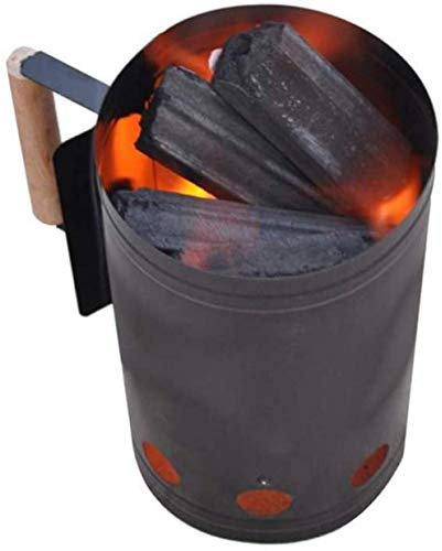 Encendedor de carbón para chimenea, accesorios para barbacoa de uso doméstico, encendedor de encendido, canasta de encendedor de chimenea de acero galvanizado, para barbacoa de camping al aire libre