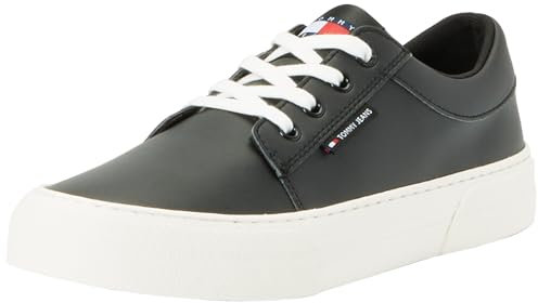 Tommy Jeans Herren Vulcanized Sneaker Skater Derby Schuhe, Schwarz (Black), 45