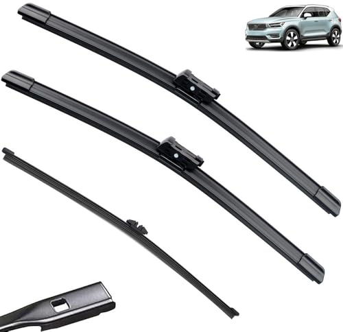 Escobillas limpiaparabrisas delanteras y traseras compatible con Volvo XC40 Recharge EV 2017-2023 Parabrisas Ventana Cepillos Accesorios 2020 2021 2022 (Color : Front Rear, Size : LHD)