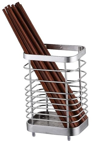 Rejilla para Secar Utensilios, Cubertería de Acero Inoxidable Rejilla para Secar Cubiertos Montaje en Pared Cesta para Cocina sin Perforación(Plata grande)