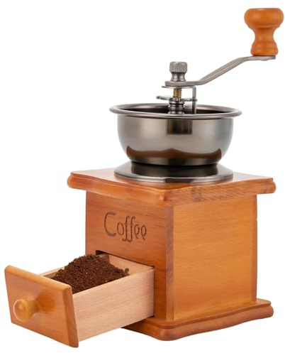 Molinillo de café manual retro de mano con manivela, grosor ajustable, molinillo de café portátil para el día del padre