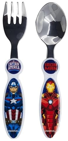 Juego de cubiertos para niños de acero inoxidable – Tenedor y cuchara para Avengers Hulk
