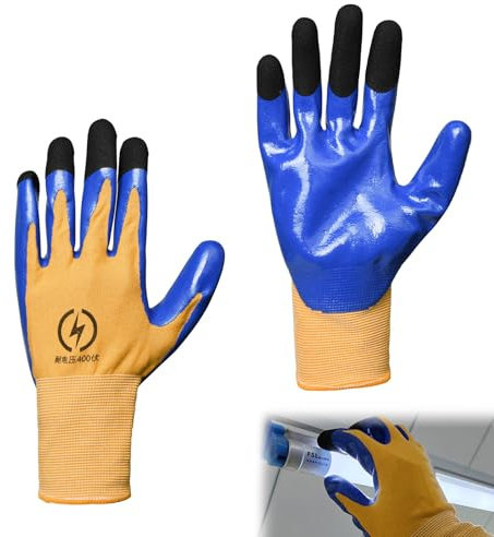 1 Paar Elektriker Handschuhe Schutzhandschuhe Isolierhandschuhe 400v Spannung Beständige Gummi Isolierung Arbeitshandschuhe, Haben Präziser Touchscreen-Funktion, für Reparatur Elektrischer Geräte