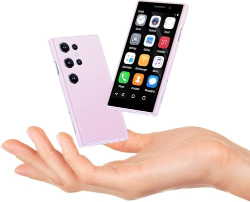 PrzTIk Petit téléphone de sauvegarde 4G, smartphone Android 9.0, écran 3,0, 2 Go de RAM + 16 Go de ROM, batterie 1800 mAh, reconnaissance faciale, téléphone portable bon marché (rose)