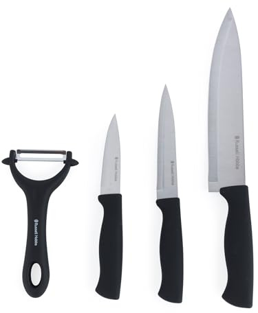Russell Hobbs Venus Kniv- och skalkniv set – kock/universal/skalkniv, olika storlekar, grönsaker, potatisskalare, handtvätt, dagliga nödvändigheter, rostfritt stål