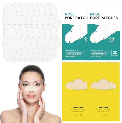 Lot de 80 bandes tire-comédons pour nettoyer les pores et contrôler l'huile pour tous les types de peau