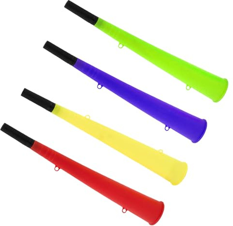 Kangnice De 4 Piezas Ocasión Festiva Cuernos Que animan Color Aleatorio para Eventos Deportivos Juegos y generadores de Ruido para Fiestas Generadores de Ruido para Celebraciones