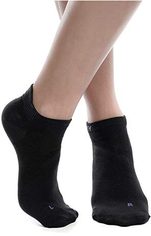 ZaTech kurze Plantarfasziitis Socken, Kompression Socken, Stützsocken, für Damen und Herren (Schwarz, M, 39-41)