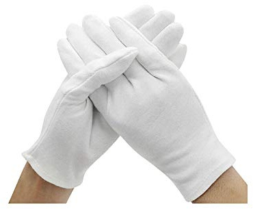 6 Paire de Gants en Coton Blanc Gants Grande Taille,S