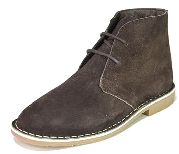 Mens Leather Suede Black Boots Desert Lace Up Walking Ankle Chukka Outdoor Casual Boots UK Size 6-12