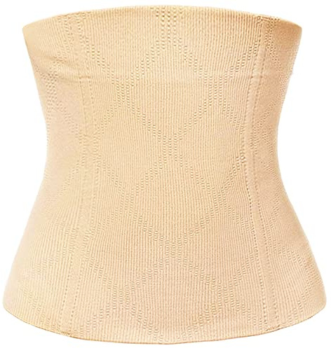 Hpfulseazn Ceinture ventrale post-partum pour femme - Entraîneur de taille - Ceinture amincissante - Coupe césarienne, beige, L