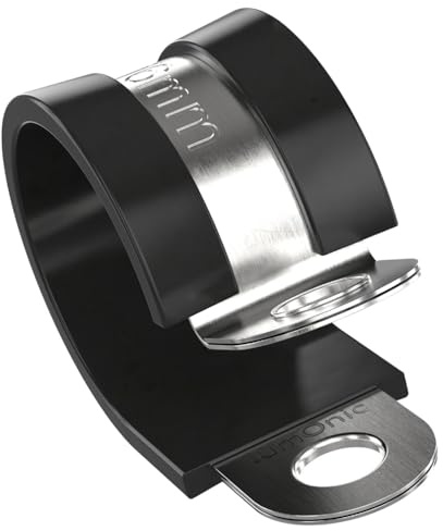 Lumonic 10x fascette per tubi da 16mm con inserto in gomma in acciaio inox V2A I fascette per cavi per avvitare I fascetta per tubi 16mm, fascette per