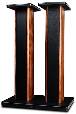 Ddasam 70cm Speaker Stands - 1 Pair, Wooden Universal Floor Stands for Surround Sound TV Hi-Fi and Home Cinema Enhancing Listening Experience