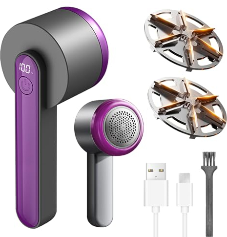 Fusselrasierer Elektrisch,fusselrasierer Aufladbar Mit Monitor, Wollrasierer Fusselrasierer Testsieger, 1200-mAh-Lithium-Ionen-Akku, Fusselrasierer Pillen Trimmer Für Kleidung Und Möbel (Schwarz)