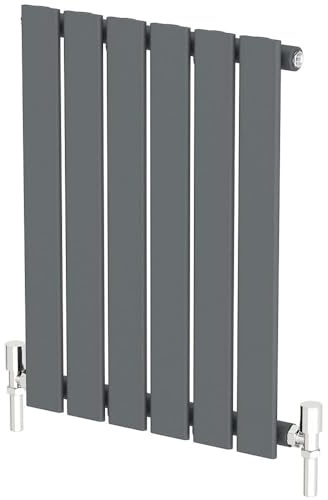 Radiant Living Anthracite Horizontal Radiator 600 x 456mm – Single Flat Panel Designer Radiator, High Efficiency Modern Steel Heating for Living Room & Bathroom