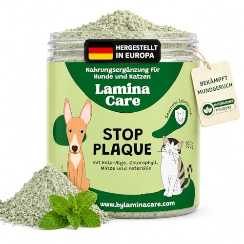 Lamina Care - Integratore Naturale per Pulizia Denti Cane e Gatti con Alghe Kelp per Migliorare Alito Cane Cattivo, Polvere Sciogli Tartaro Cane di Sapore Gradevole, Alternativa a Spazzolino Per Cani
