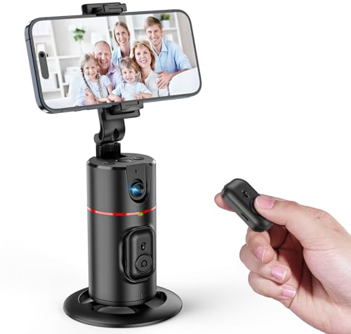 Auto Face Tracking Stativ 360 ° drehbar Auto Tracking Telefonhalter Keine App Telefon Kamera Ständer mit Fernbedienung und Gestensteuerung, Smart Shooting Stand für Vlog/TIK Tok Live Video Recording