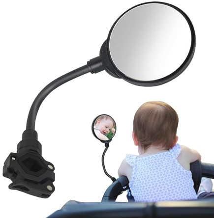 Specchietto retrovisore per passeggino, specchietto per carrozzina da jogging, specchietto di sicurezza convesso facile da installare per bambini e bambini