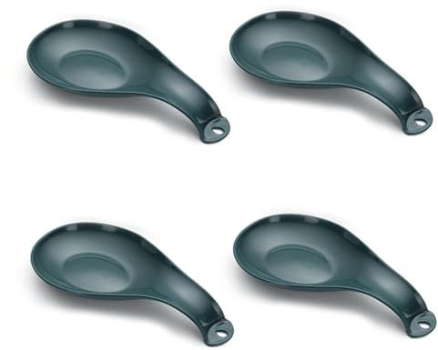 SHENGYIG Soporte para Cucharas de Cocina 4 Piezas Anti-Quemaduras, Reposa Utensilios Aislante con Orificios - Ahorra Espacio, Organiza Tu Cocina - Aptopara Lavavajillas