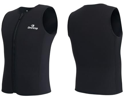Owntop Neoprenanzug Oberteil Männer | 3mm Thermische Ärmellose Neoprenweste | Neoprenanzug Jacke | Warm Bequem | Surfen Schnorcheln Schwimmen Tauchen | Herren Schwarz M