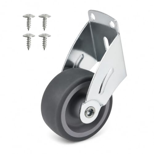 Adjustable Gate Caster Wheel, 60 * 50 * 20mm Steel Rubber Wheels for Wooden Gate, Heavy Duty Outdoor Farm Gate Doors Supports Gate Wheel Gate Hardware(1 Gray)