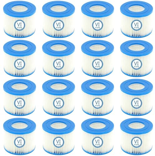 Mscomft VI Ersatz Filterkartusche für Pool, VI Filter Ersatzfilter,für BW Flowclear Pool Filter, für Bw VI Filter, für Miami, Vegas, Monaco. Größe 6-58323 (16 Stück)