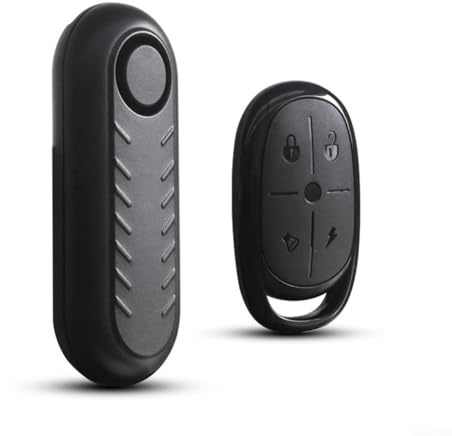 Aprilsunnyzone Alarma de alto decibelio para bicicleta, 110 dB, antirrobo, sistema de seguridad, impermeable, control remoto, vibración, inducción, para bicicletas, motocicletas, ABS, negro, 11,54,53