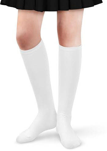 GTYARYUA Halloween Knee High Socks, Chaussettes Hautes Femme, Doux et élastique Chaussettes D'halloween, Chaussette Haute Femme, Pour Carnaval Halloween Cosplay Costume pour Fille (Blanc)