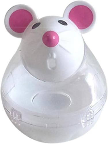 Pchnfei Jouet interactif beige pour chat, distributeur de friandises en forme de souris, support de stockage de nourriture pour chats et chatons d'intérieur, jouets pour chat et animaux pour animaux