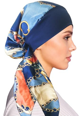 ORKSEA Chemo Headwear for Women UK Silky Headscarf Hair Loss Head Scarf for Women Ladies Cancer Scarves Turbans Bandanas Beanie Hat Cap