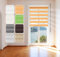 Doppelrollo Orange 120x150cm, Duo-Rollo Klemm-Fix mit Klemmträger, Fenster-Rollo/Seitenzug-Rollo ohne Bohren, lichtdurchlässig und verdunkelnd