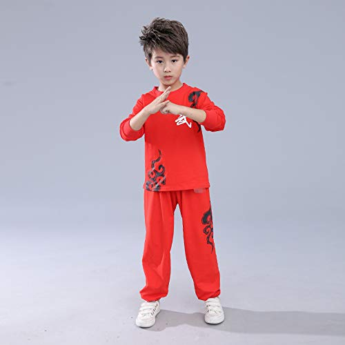Taichi Uniforme Mujer，Ropa Traje De Tai Chi Traje De Kung Fu para Niños Uniformes De Artes Marciales Ropa De Artes Marciales Ropa De Tai Chi De Manga Larga,F-170cm