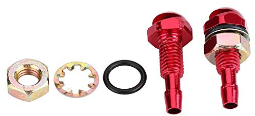 EVGATSAUTO Boquilla de lavado de parabrisas de automóviles, 2 piezas Aleación de aluminio universal Boquilla de lavado de rociador de parabrisas delantero automático Plata(rojo)