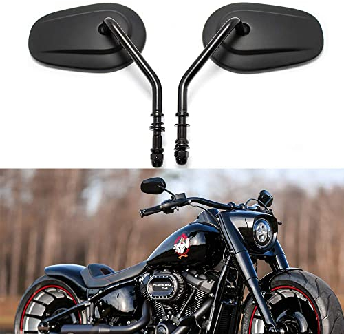 8mm Schwarzer Motorrad Rückspiegel Seitenlenker Rückspiegel für Sportster XL1200 883 48 Dyna Softail Fatboy Super Glide Street Glide Road Glide