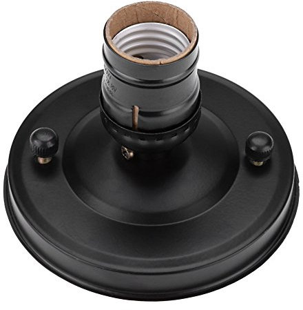 Fdit Lampensockel Adapter E26/E27 Vintage Industrie Decken-/Wandleuchte Sockel Halter Hängelampe Lampe Schraubfassung(schwarz)