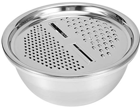 Multifunctional Stainless Steel Basin with Grater, Mixing Bowls, Vegetable Cutter, Slicer, Strainer, Drain Basket, Salad Maker Bowl, Colanders for Kitchen Use