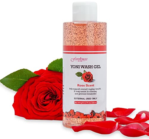 forvirness Feminine Wash with Cleaning Factor- Clean, pH Balance for Women, Rose Yoni Wash, 6.7 fl.oz Intimate Cleanser