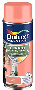 Dulux Valentine ECRAN+ MULTI-SUPPORTS EXTERIEURE - Peinture en Phase Aqueuse pour l'Éxtérieur et l 'Intérieur - Satin Corail aérosol 400 ml