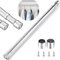Vivo Technologies Stainless Steel Wardrobe Rail Extendable Adjustable Clothes Rail Pole with End Sockets Heavy Duty Wardrobe Rod Clothing Hanging Tube 88-160cm