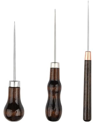 Locher, Holz Leder Handwerk Ahle, Ahle Mit Holzgriff, Nähen Werkzeug Holzgriff Locher, 3 stück Ahle Werkzeug NähenAhle, Nähen Werkzeuge Ahle DIY, Handwerkzeug/Lederverarbeitung/DIY Handarbeit,3 Form