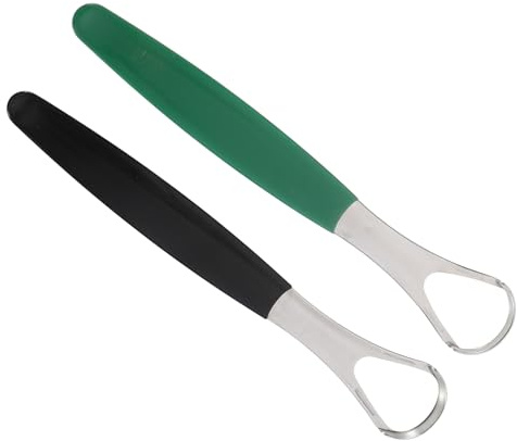 Beavorty 2sets Raschietto Per Lingua in Acciaio Inox Strumento Per Pulizia Della Lingua Di Strumenti Per Orale Design Ergonomico Per Rimuovere Lo Sporco