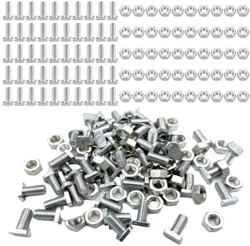 50 Stück Gewächshaus Schrauben,M6x12 Aluminium Hammerkopfschrauben,Gewächshausschrauben Hammerschraubenalu Schrauben für Gewächshäuser Glashaus