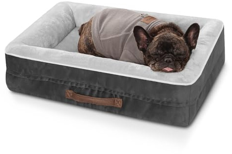 Upvilla Orthopedic Dog Bed, Four-Sided Small Dog Sofa, Washable Cover Gray