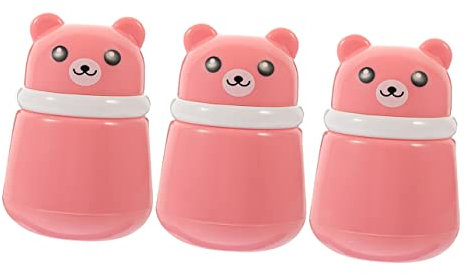 PAMINGONO 3St Puderquaste Babypuder für Neugeborene Talkumpuderspender kotzpulver kinder babykopfkissen Vorratsflasche für Säuglingspulver Puderdose für unterwegs lebensmittelecht pp Rosa