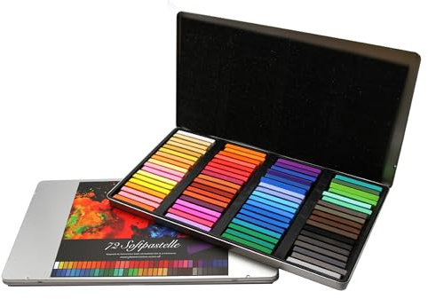 Paintersisters® Soft-Pastellkreide Set – 36er & 72er Metallbox, Hochwertige Pigmentierung, Künstlerqualität (72er)